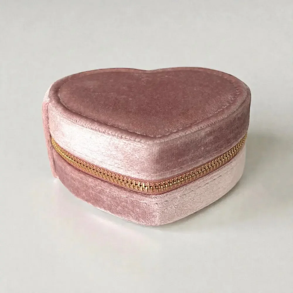 Heart Shaped Velvet Jewelry Box